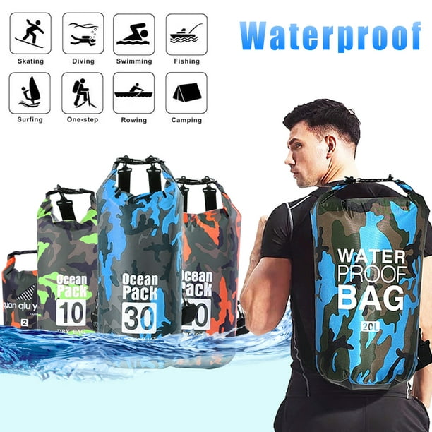WATERPROOF DRY BAG STORAGE POUCH CANOE KAYAK CAMPING CYCLING Tree Leaf 20L